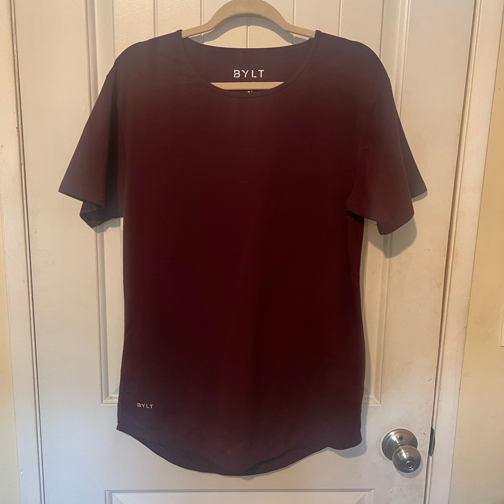 Mens BYLT Luxe Shirt in Burgundy size M